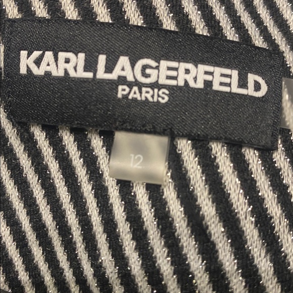Karl lagerfeld Black and White Pinstripe Blazer 12 - Picture 7 of 11